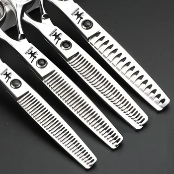 

6 Inch High Quality Japanese 440C Hair Scissors Barber Diverse Thinning Scissors Set Hair Salon Styling Tools