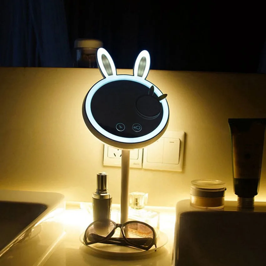  2019 Bunny Beauty Eye Protective Makeup Mirror Table Lamp Dimmable Rabbit Mirror Light Princess mir