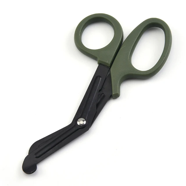 Nurse Trauma Scissors Nursing Survive Paramedic Medical Rescue Scissors Gauze Bandage Emergency First Aid Shear for Outdoor Camp army Green