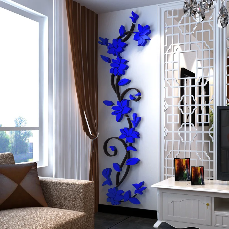 Plum flower 3d Acrylic mirror wall stickers Room bedroom DIY Art wall decor  living room entrance background wall decoration