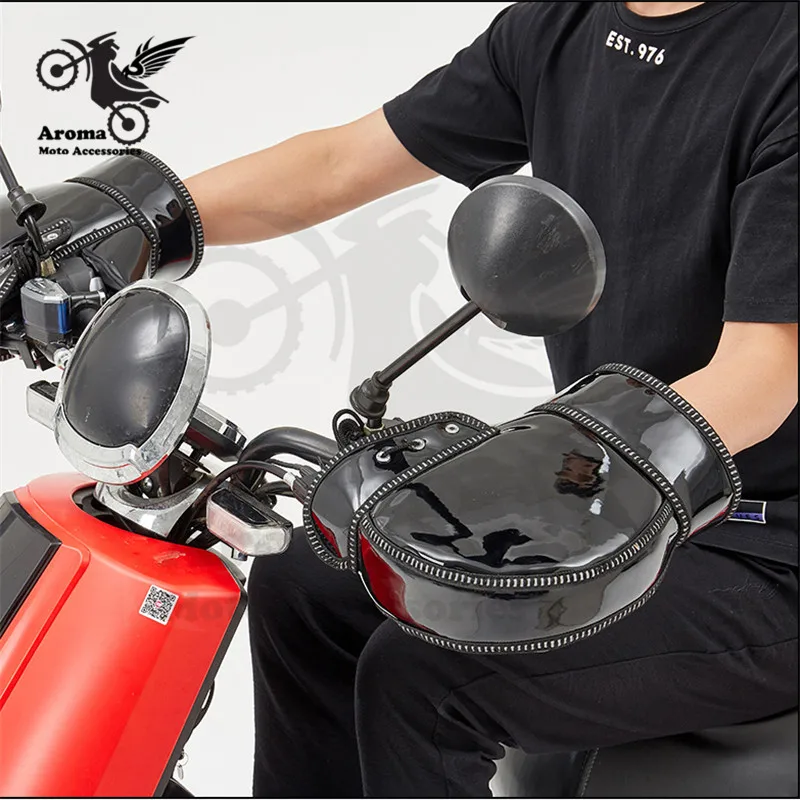Муфты moto rcycle handguard непромокаемые мото руль перчатки часть сохраняет тепло зимние аксессуары водонепроницаемые мото ручки бар чехлы