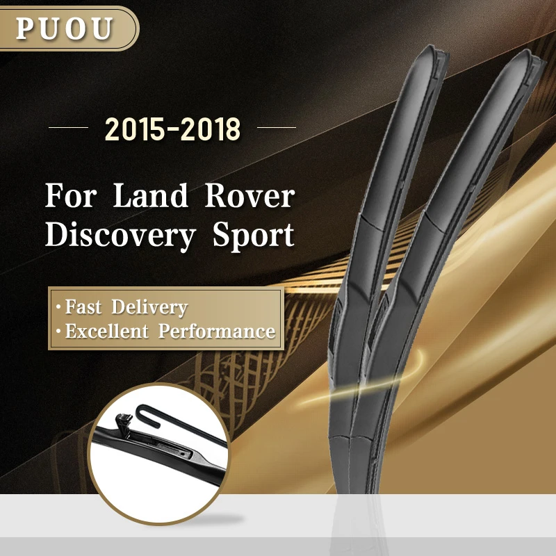 PUOU Windscreen Wiper Blades for Land Rover Discovery Sport Fit Hook Arms 2015 2016 2017 2018