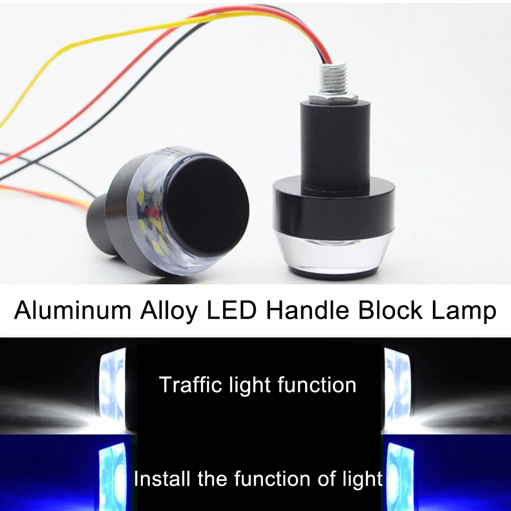 1 шт. водонепроницаемый мотоцикл указатель поворота световая рукоятка заглушка для руля индикаторная лампа