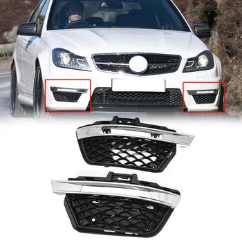 

MagicKit 2pcs Front Driving Fog Lights Cover W/ Trim RH&LH For Benz C-Class AMG C63 11-14