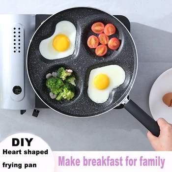 

Four-hole Omelet Pan For Eggs Ham PanCake Maker Frying Pans Kitchen Non-stick No Oil-smoke Breakfast Grill Pan Cooking Pot