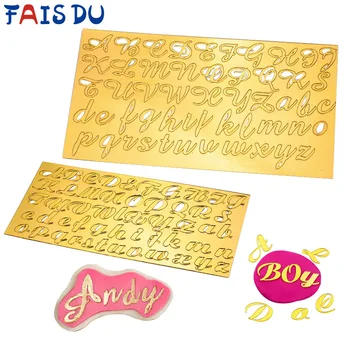 

Acrylic DIY English Alphabet Letter Pattern Decor Stamp Cake Mold Biscuit Mold Stamper Props For Cake Baking Decorating Tools