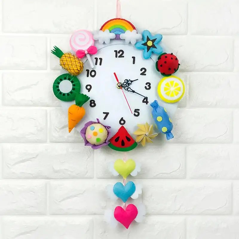 DIY Забавные настенные часы в детском саду, познавательные, обучающие игрушки для детей Дети ручной работы игрушки для домашнего украшения, рождественские подарки - Цвет: Коричневый