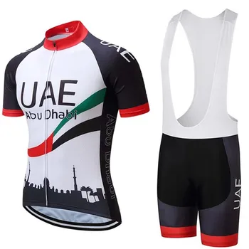 

New 2019 UAE cycling team t-shirt bike 12D gel pads shorts set for men quick dry pro cycling jersey bib shorts clothing