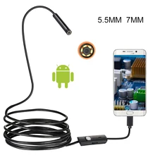 5,5 мм 7 мм HD гибкий IP67 водонепроницаемый осмотр бороскоп Камера Эндоскоп для ПК Android ноутбук смартфон/автомобили