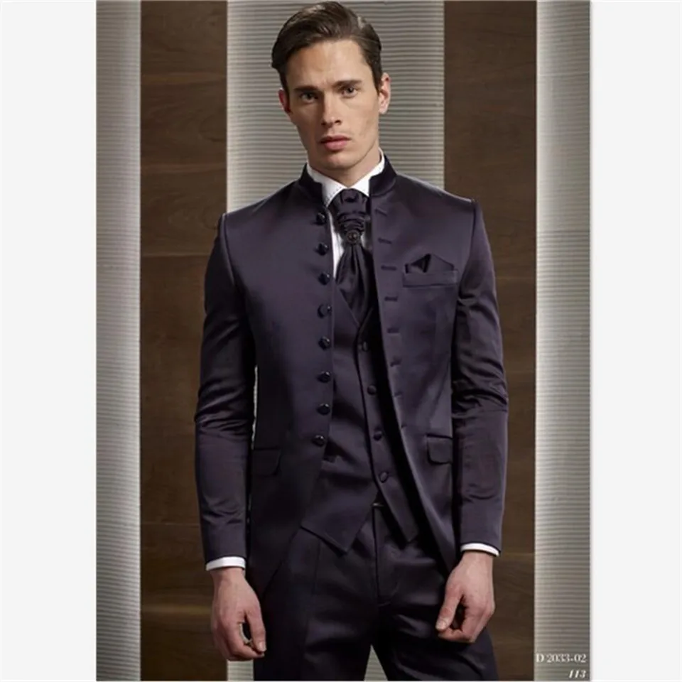 Стиль мужской костюм Traje Hombre Выпускной смокинг, фрак ужин вечерние мужские костюмы костюм Homme 3 шт.(куртка+ брюки+ жилет