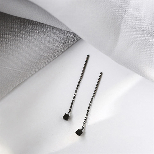 New Long Thread Tassel Earrings Glossy Arc Geometric Earrings for Women Gold Silver Color Statement Earrings
