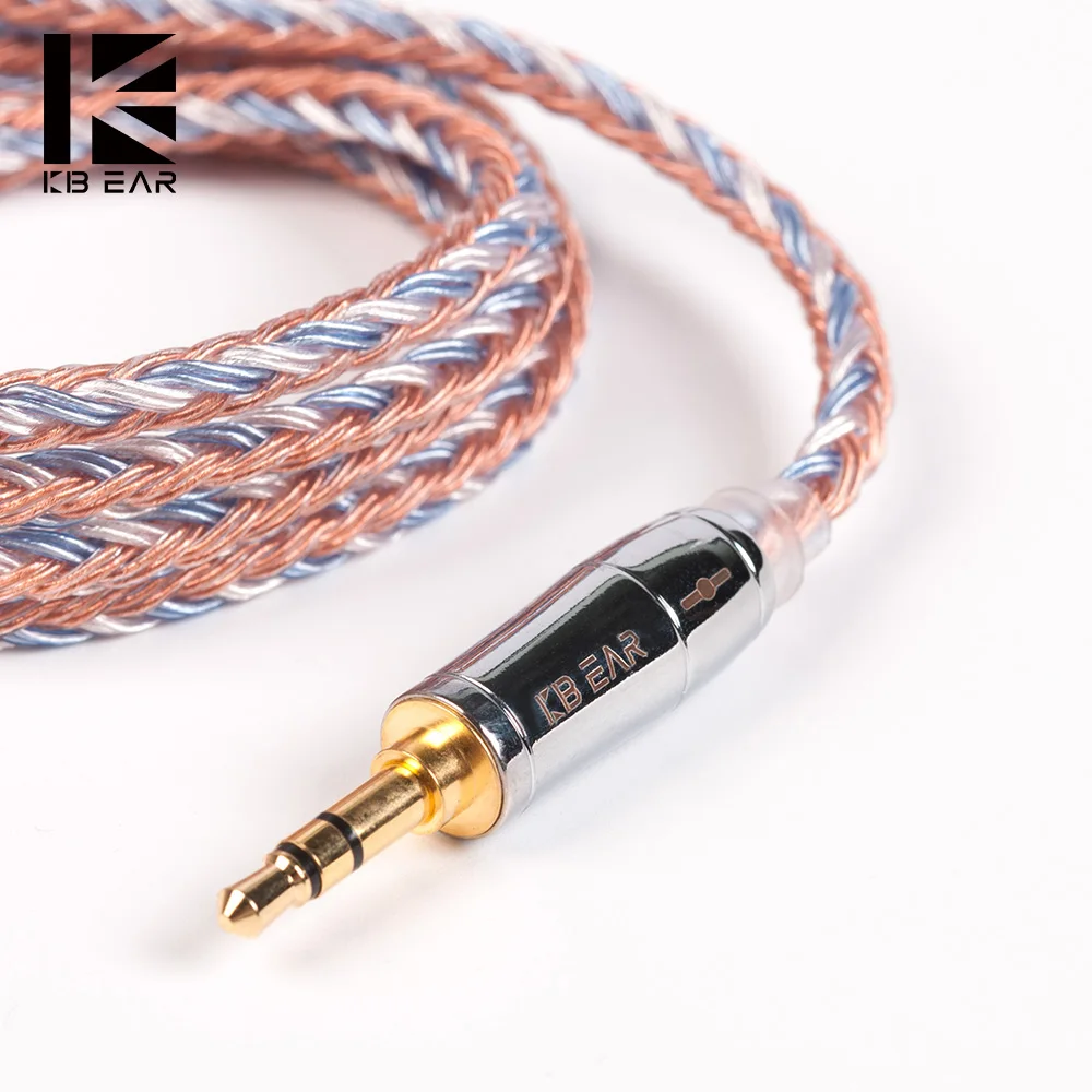 

KBEAR 16 core Silver plated cable With 2.5/3.5/4.4 MMCX Earphone Cable For KB06 C10 KZ ZS10 PRO ZSX BLON BL03 CCA C12 QDC TFZ