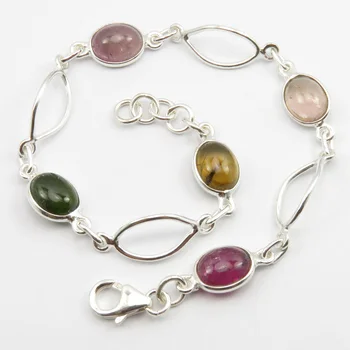 

Tourmaline Bracelet 8.2" Solid Fashionable Gem Stone Jewelry