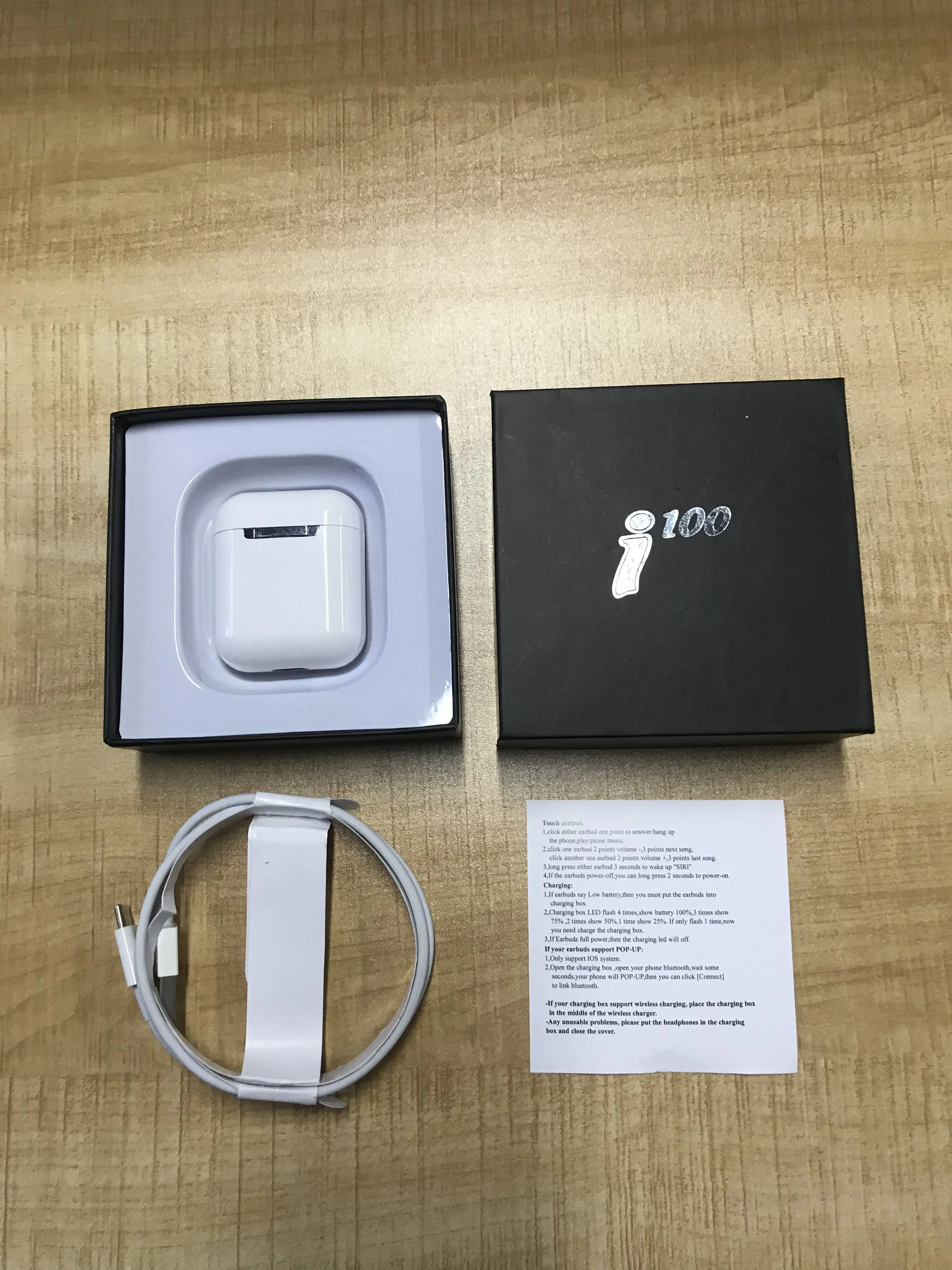 

Original i100 TWS po-pup real 1:1 size Bluetooth 5.0 headset 6D bass Touch control Wireless Earphone PK i150 i10 i60 i80 i90 i20