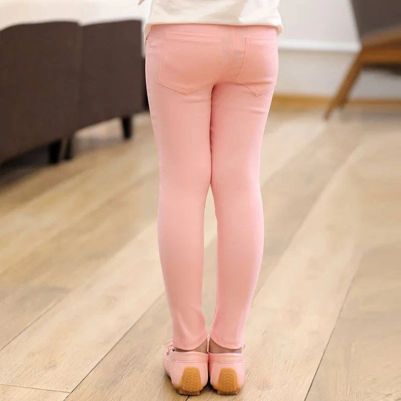 Girls Pencil Pants Slim Fit Elastic Skinny Clothes Candy Color Spring Leggings High Quality