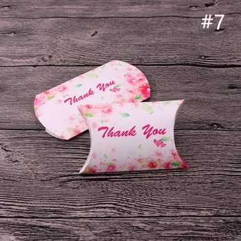 

10pcs 6.5x9x2.5cm Good luck jewelry package pillow box party favors paper candy display box Flower design gifts packaging boxes