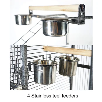 

New Metal Large Pet Bird Cage Indoor Outdoor Breeding Fun Multifunction Parrots Macaw Cockatiel Bird Nest Supplies 59.8"