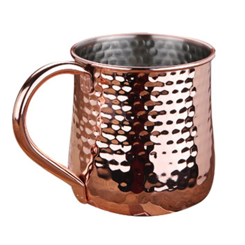 304 Stainless Steel Coffee Cup Plated Rose Gold Rippled Mug Beer Mug