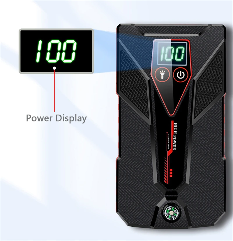 32800mAh Car Jump Starter Power Bank 1200A Portable Emergency Start-up Charger Car Battery Booster Charger 12V Starting Device powerbank 20000 Power Bank