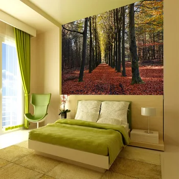 

3DCustomized mural wallpaper Medium-size painting with forest behind TV sofa bed as background in living room bedroom
