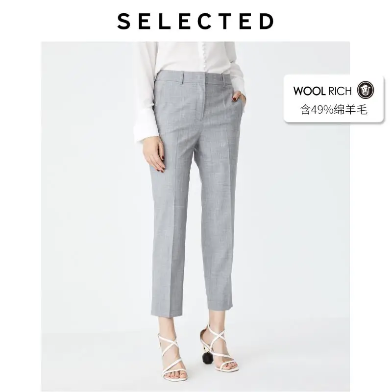 SELECTED Women's Woolen Tapered Crop Pants SIG|419318502 SELECTED Women's Woolen Tapered Crop Pants SIG|419318502