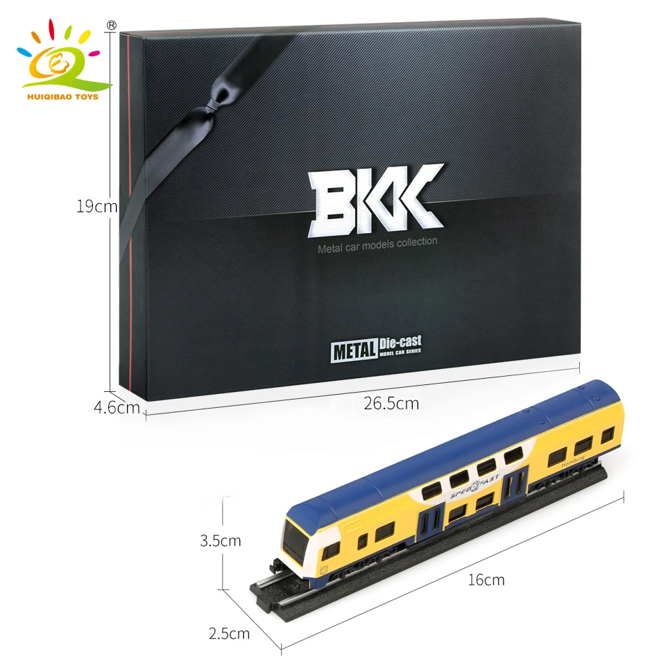 HUIQIBAO игрушки 4 шт./компл. моделирование металлический Паровой грузовой Diecasts поезд высокого Скорость дорожки для железной дороги инерционные Машинки Игрушки для детей
