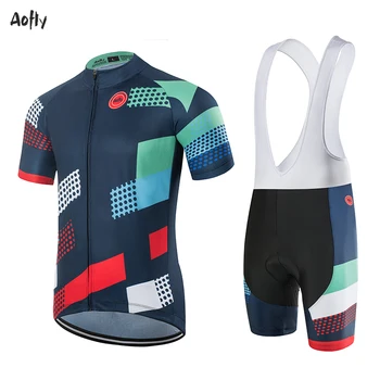 

Aofly Cycling Jersey Pro Team Bike Jersey Shirt mtb Bicycle Cycling Clothing Cube Roupa Ropa Maillot Ciclismo Hombre Blue circle
