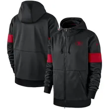Сан-Франсиско 49ers куртки мужчины Sideline Производительность Полный-молния толстовка