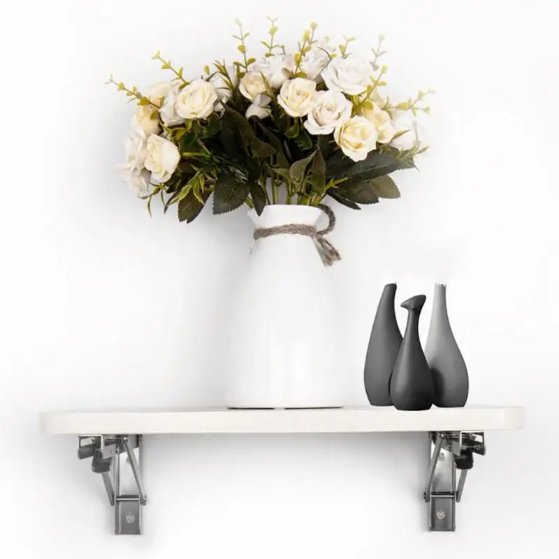 

2pcs Stainless Steel Folding Bracket Bathroom Triangular Rack Wall Storage Shelf Weight 402g Product Use Such As Wall Storage