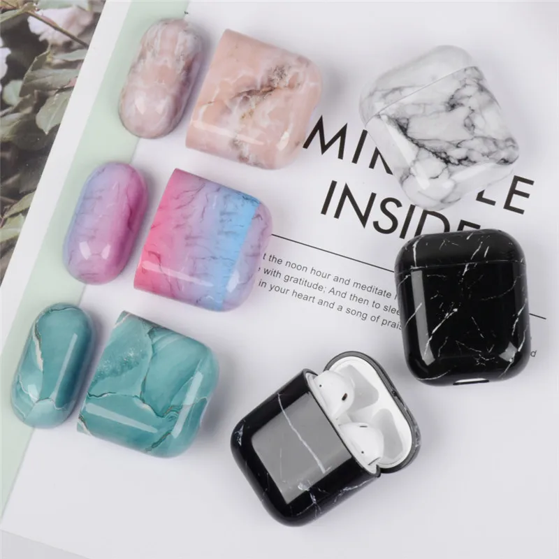 Милый чехол для Airpods Чехол под мрамор Airpod 2 в 1 s Аксессуары наушников наушники