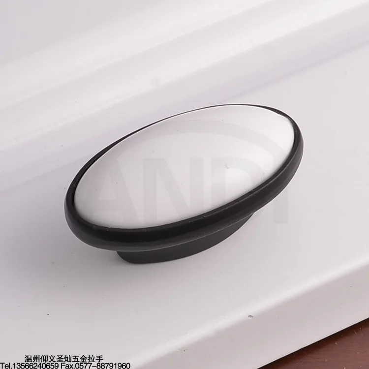 Sale Retro Elegant Black Oval Handle European Style Vintage Palace Classical Cabinet Drawer Ceramic Handle