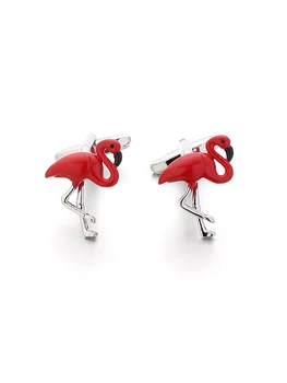 

KFLK Animal Red Flamingo High Quality Cufflinks for Mens cuff links Custom Button Shirt Wedding Gifts Custom guests