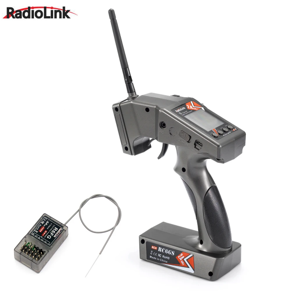 

RadioLink RC6GS 2.4G 6CH Rc Car Controller Transmitter+R6FG Gyro Inside Receiver for RC Car Boat (400m Distance)