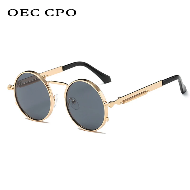 

Vintage Men Sunglasses For Women Brand Designer Punk Style Metal Frame Round Sun Glasses Men Fashion Eyewear Gafas sol UV400 O6