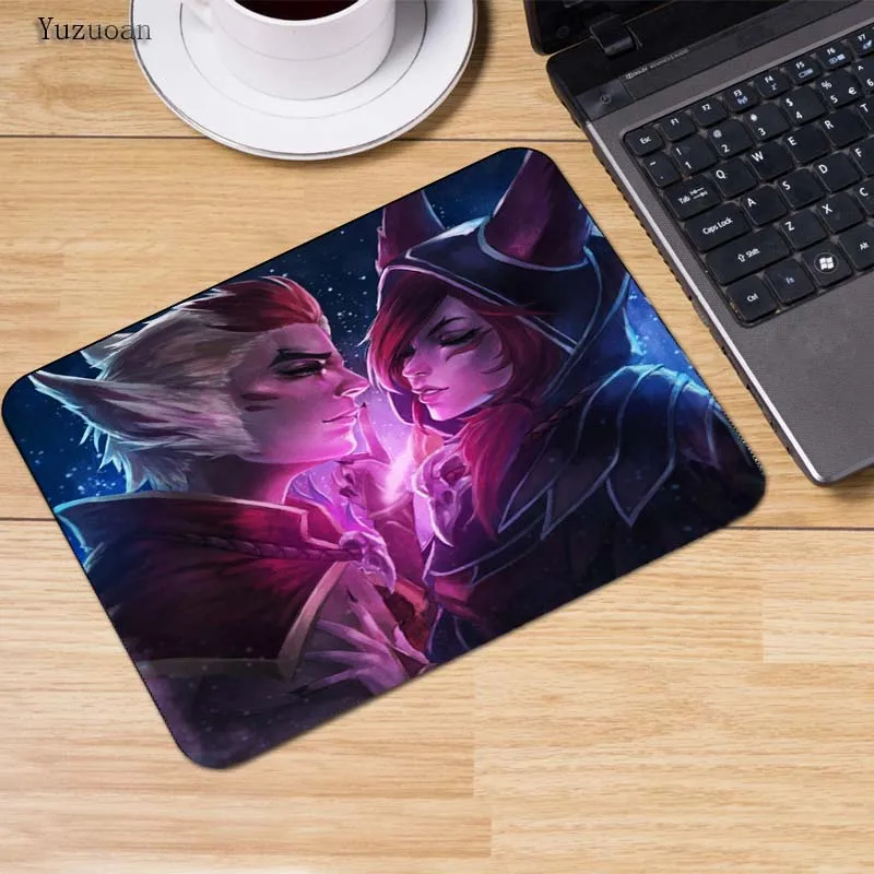 Yuzuoan League Of Legends Xayah Notbook компьютерный коврик для мыши на заказ без блокировки края игровые коврики для мыши геймер Размер 18*22 см - Цвет: 250x200x2mm