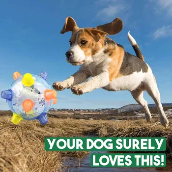 

1pc Dogs Toys Random Jumping Activation Ball For Dogs Flashing Light Sounds Jump Automatically Toys Pet Supplies Drop Shipping
