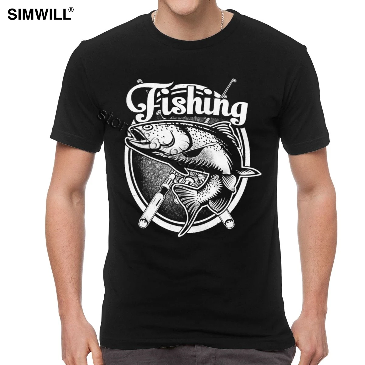 Classic Fish Just One More Cast I Promise T Shirt Funny Fishing Addiction T-shirt Short Sleeve Cotton Fisher Tee Trend Gift Tops