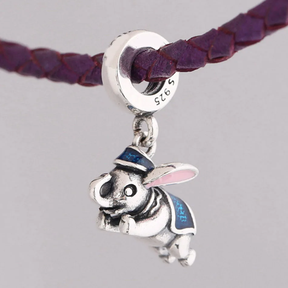 

925 Sterling Silver Pendant DIY Jewelry Cute Flying elephant Dangle Charm fit Pandora Bracelet Bangle Lady Gift Enamel
