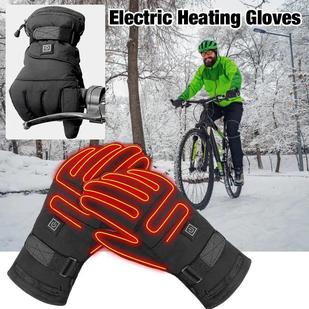 Heated Gloves For Winter 3.7V Rechargeable Battery Powered Electric Heating Hand Warmer Skiing Glove For Fishing Skiing Cycling