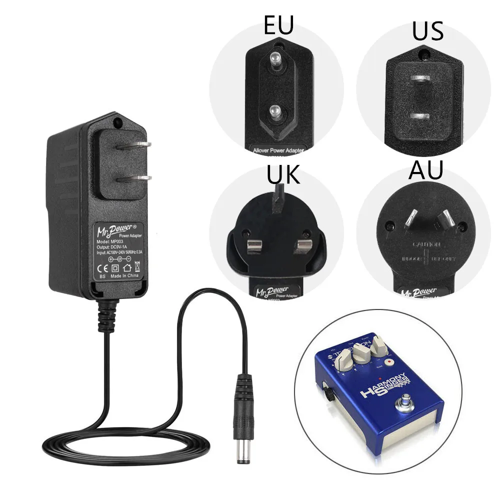 9V 1A Ac 100-240V Adattatore Di Alimentazione A Pedale Effetto Per Tc Helicon Harmony Singer 2 Pedale Effetti Vocali