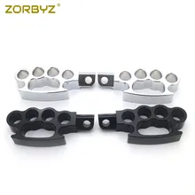 ZORBYZ черный/хром Летающий костяшки опорные подножки на заказ педаль для Harley V-Rod Sportster XL Dyna Softail