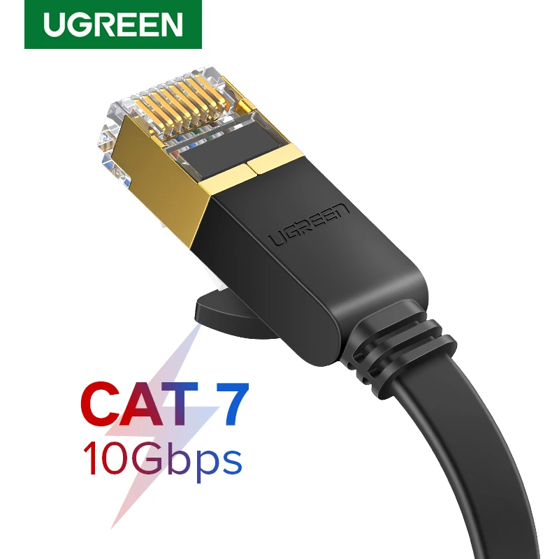 Ugreen Cat7 кабель Ethernet RJ45 Cat 7 сетевой плоский патч корд 1 м/5 м/ 10 м/20 м для ПК Router ноутбук