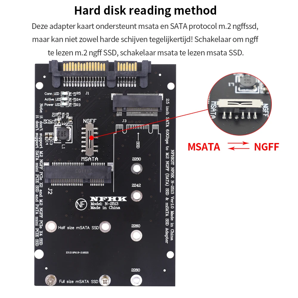 TISHRIC M.2 B Key NGFF Msata SSD To SATA 3.0 2.5 Adapter M.2 SSD Converter Riser Card for PC Laptop Add On Card up to 6Gps with m2 ssd adapter m2 to sata adapter