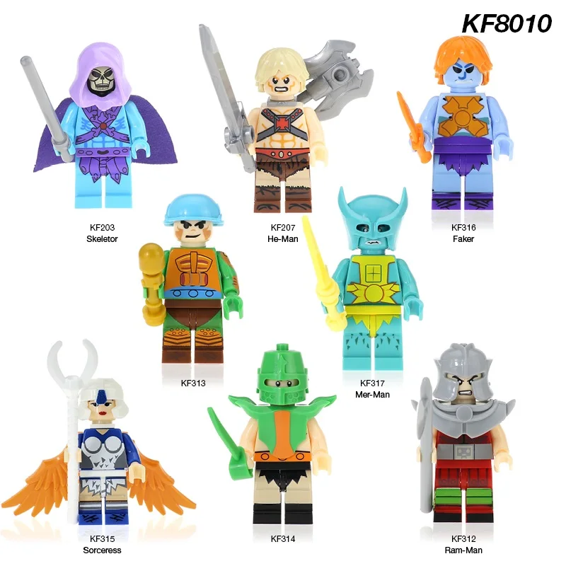 

KF8010 Single Sale Buiding Blocks Trj-Klops Ram-Man Man-At-Arms Faker Sorcerss He-Man Action Bricks Figures Children Toys