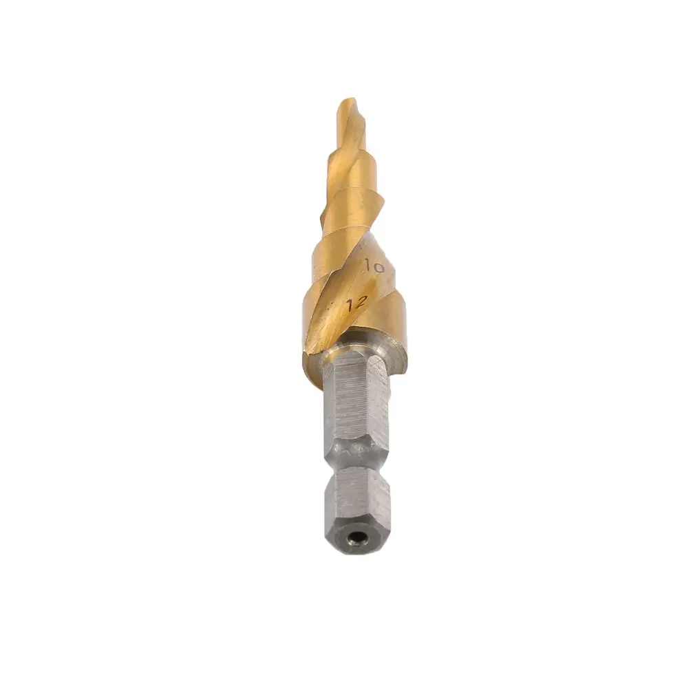 HSS Titanium Coated Spiral Grooved Center Step Drill Bit Drilling Power Tools for Metal Drill Hole Cutter Step Cone Drill Bit