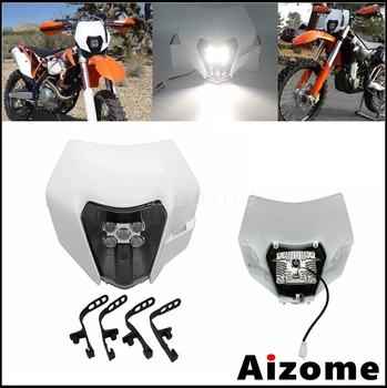 

1PC LED Uniersal Motorcycle Headlight Enduro HeadLamp Dual Sport Lighting DirtBike Supermoto Headlight Fairing For Husqvarna KTM