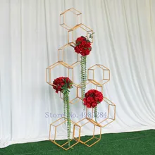 Креативный свадебный реквизит металлический Железный шестигранник Геометрическая Полка Поддержка искусственный цветок Цветочная композиция декоративные аксессуары
