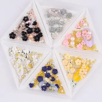 

3D Rhinestones Set Diverse DIY Gems Nail Art Decoration Shell Flower Bead Mixed 3D Nail Art Sequin DIY Manicure Jewelry Decor