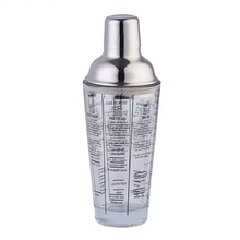 Горячая нержавеющая сталь стеклянный шейкер для коктейля весы формула мартини миксер Бар Инструмент 400 мл NDS