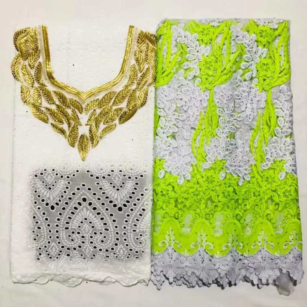 

3+2.5 Swiss voile lace fabric 2019 latest heavy embroidery African wax & dry lace cotton popular Dubai style LAM01